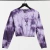 Wednesday's Girl Cropped Sweatshirt With Celestial Print In Tie Dye Co-ord For Women Purple Tie Dye -Wednesday's Girl Sales 2022 unnamed file 1000