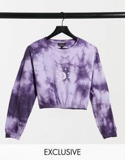 Wednesday's Girl Cropped Sweatshirt With Celestial Print In Tie Dye Co-ord For Women Purple Tie Dye -Wednesday's Girl Sales 2022 unnamed file 1004