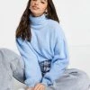 Wednesday's Girl Ultimate Relaxed Jumper With High Neck For Women Light Blue -Wednesday's Girl Sales 2022 unnamed file 1010