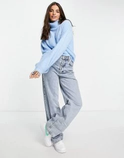 Wednesday's Girl Ultimate Relaxed Jumper With High Neck For Women Light Blue -Wednesday's Girl Sales 2022 unnamed file 1013