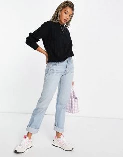 Wednesday's Girl Ultimate Relaxed Jumper In Rib Knit For Women Black -Wednesday's Girl Sales 2022 unnamed file 1018