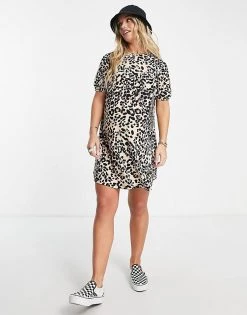 Wednesday's Girl Maternity Smock Mini Dress With Pleated Front In Grunge Leopard For Women Beige Leopard -Wednesday's Girl Sales 2022 unnamed file 102
