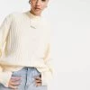 Wednesday's Girl Ultimate Relaxed Jumper In Rib Knit For Women Cream -Wednesday's Girl Sales 2022 unnamed file 1030