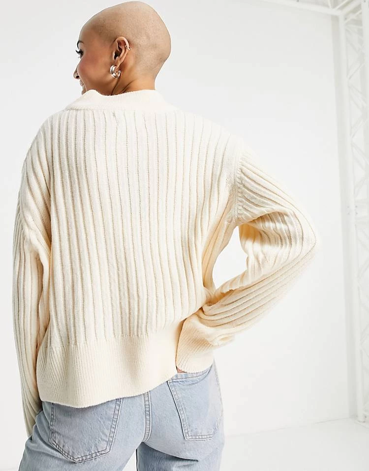 Wednesday's Girl Ultimate Relaxed Jumper In Rib Knit For Women Cream 4 Wednesday's Girl Ultimate Relaxed Jumper In Rib Knit For Women Cream - Image 2