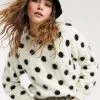 Wednesday's Girl Jumper In Fluffy Spot Knit For Women Cream Black Spot -Wednesday's Girl Sales 2022 unnamed file 1055