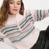 Wednesday's Girl High Neck Jumper With Zip In Pattern Stripe Knit For Women Pnik Multi -Wednesday's Girl Sales 2022 unnamed file 1070