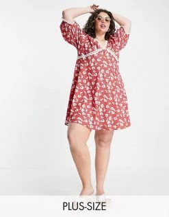Wednesday's Girl Curve V-neck Mini Tea Dress With Ladder Detail In Red Floral For Women 11 Wednesday's Girl Curve V-neck Mini Tea Dress With Ladder Detail In Red Floral For Women -Wednesday's Girl Sales 2022 unnamed file 109
