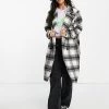 Wednesday's Girl Tailored Coat In Monochrome Check For Women Black Cream Check -Wednesday's Girl Sales 2022 unnamed file 1100