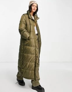 Wednesday's Girl Oversized Longline Padded Jacket For Women Khaki -Wednesday's Girl Sales 2022 unnamed file 1108