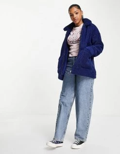 Wednesday's Girl Teddy Coat In Navy For Women -Wednesday's Girl Sales 2022 unnamed file 1127