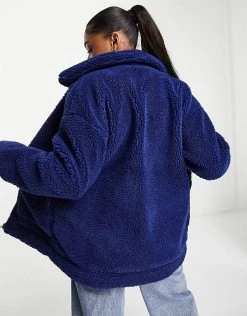 Wednesday's Girl Teddy Coat In Navy For Women -Wednesday's Girl Sales 2022 unnamed file 1128