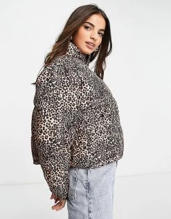 Wednesday's Girl Padded Jacket In Leopard Print For Women Brown Leopard -Wednesday's Girl Sales 2022 unnamed file 1133