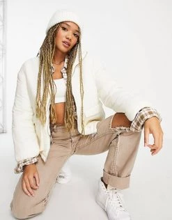 Wednesday's Girl Oversized Jacket With Pockets For Women Ivory -Wednesday's Girl Sales 2022 unnamed file 1144