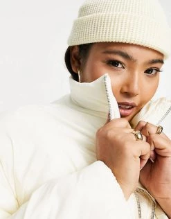 Wednesday's Girl Curve Oversized Jacket With Pockets For Women Beige -Wednesday's Girl Sales 2022 unnamed file 1147