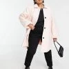 Wednesday's Girl Curve Tailored Coat In Pastel For Women Light Pink -Wednesday's Girl Sales 2022 unnamed file 1185