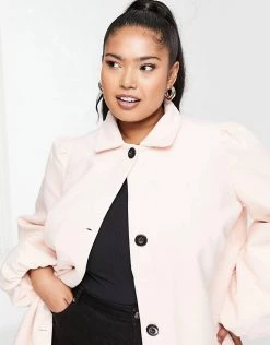 Wednesday's Girl Curve Tailored Coat In Pastel For Women Light Pink -Wednesday's Girl Sales 2022 unnamed file 1187