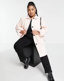 Wednesday's Girl Curve Tailored Coat In Pastel For Women Light Pink -Wednesday's Girl Sales 2022 unnamed file 1188