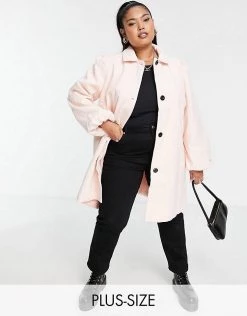 Wednesday's Girl Curve Tailored Coat In Pastel For Women Light Pink -Wednesday's Girl Sales 2022 unnamed file 1189