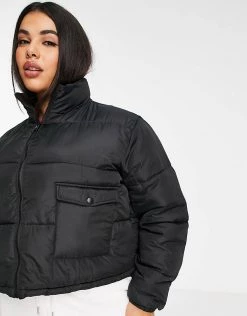 Wednesday's Girl Curve Cropped Padded Jacket In Black For Women -Wednesday's Girl Sales 2022 unnamed file 1212