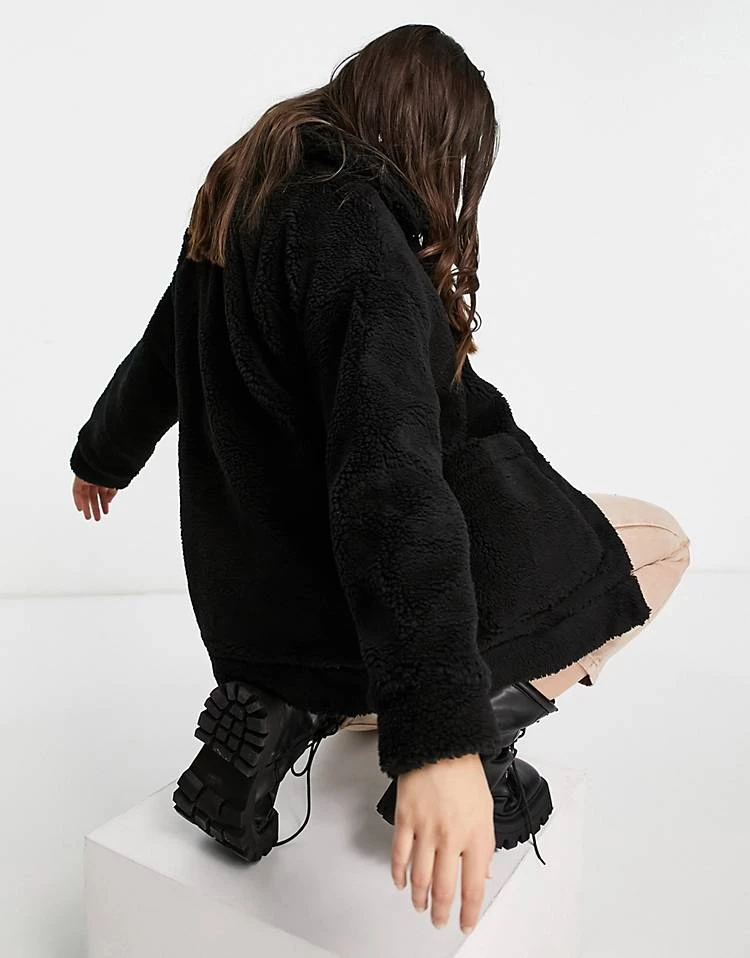 Wednesday's Girl Teddy Coat For Women Black 4 Wednesday's Girl Teddy Coat For Women Black - Image 2