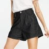 Wednesday's Girl High Waist Mom Shorts In Black Wash Denim For Women Black Denim -Wednesday's Girl Sales 2022 unnamed file 1270