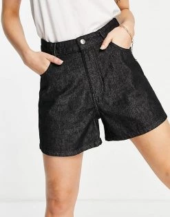 Wednesday's Girl High Waist Mom Shorts In Black Wash Denim For Women Black Denim -Wednesday's Girl Sales 2022 unnamed file 1272