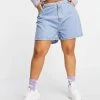 Wednesday's Girl Curve High Waist Mom Shorts In Light Wash Denim For Women -Wednesday's Girl Sales 2022 unnamed file 1275