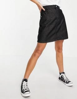 Wednesday's Girl Mini Skirt In Black Wash Denim For Women Black Denim -Wednesday's Girl Sales 2022 unnamed file 1312