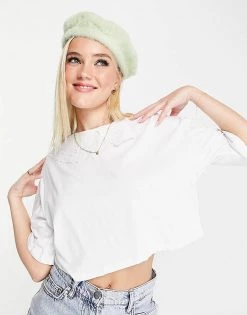 Wednesday's Girl Crop T-shirt With Broderie Collar For Women White 9 Wednesday's Girl Crop T-shirt With Broderie Collar For Women White -Wednesday's Girl Sales 2022 unnamed file 1412