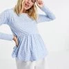 Wednesday's Girl Maternity Relaxed Smock Top With Peplum Hem In Smudge Spot For Women Blue Smudge Spot -Wednesday's Girl Sales 2022 unnamed file 1430
