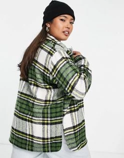 Wednesday's Girl Curve Oversized Shacket In Vintage Check For Women Green White Check 9 Wednesday's Girl Curve Oversized Shacket In Vintage Check For Women Green White Check -Wednesday's Girl Sales 2022 unnamed file 1437