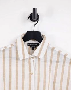 Wednesday's Girl Shirt With Tie Front In Natural Stripe For Women -Wednesday's Girl Sales 2022 unnamed file 1447