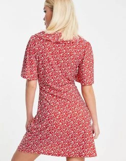 Wednesday's Girl Ruched Front V-neck Flippy Tea Dress In Red Ditsy For Women 9 Wednesday's Girl Ruched Front V-neck Flippy Tea Dress In Red Ditsy For Women -Wednesday's Girl Sales 2022 unnamed file 147