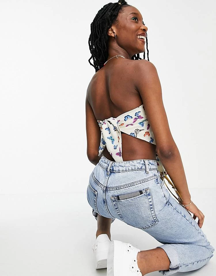 Wednesday's Girl Scarf Top In Butterfly Print For Women Cream Butterfly 6 Wednesday's Girl Scarf Top In Butterfly Print For Women Cream Butterfly - Image 4