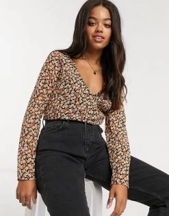 Wednesday's Girl Cropped Wrap Top In Ditsy Floral Co-ord For Women Yellow Floral -Wednesday's Girl Sales 2022 unnamed file 1499
