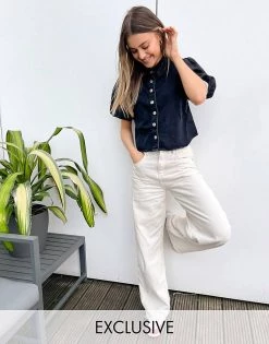 Wednesday's Girl Shirt With Puff Sleeves And Vintage Buttons In Denim For Women Washed Black Denim 11 Wednesday's Girl Shirt With Puff Sleeves And Vintage Buttons In Denim For Women Washed Black Denim -Wednesday's Girl Sales 2022 unnamed file 1519