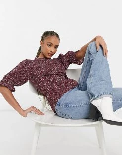 Wednesday's Girl Blouse With Shirred Sleeves In Ditsy Rose Print For Women Black Rose Floral 9 Wednesday's Girl Blouse With Shirred Sleeves In Ditsy Rose Print For Women Black Rose Floral -Wednesday's Girl Sales 2022 unnamed file 1522