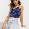 Wednesday's Girl Halter Neck Crop Top In Midnight Satin For Women Navy Satin -Wednesday's Girl Sales 2022 unnamed file 1530