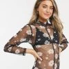 Wednesday's Girl Body With Ruched Front In Daisy Print Mesh For Women Black White Floral 1 Wednesday's Girl Body With Ruched Front In Daisy Print Mesh For Women Black White Floral -Wednesday's Girl Sales 2022 unnamed file 1550