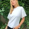 Wednesday's Girl Relaxed T-shirt With Broderie Trim Sleeves For Women White -Wednesday's Girl Sales 2022 unnamed file 1555