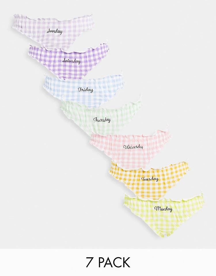 Wednesday's Girl 7 Pack Briefs In Gingham Days Of The Week Print For Women Multi 3 Wednesday's Girl 7 Pack Briefs In Gingham Days Of The Week Print For Women Multi