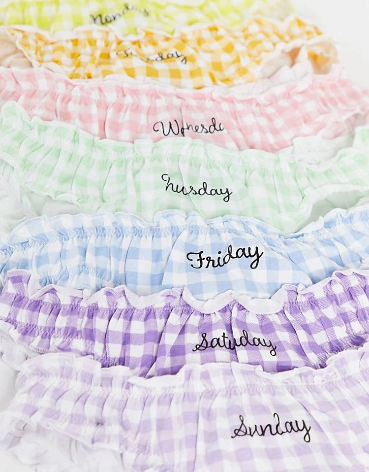 Wednesday's Girl 7 Pack Briefs In Gingham Days Of The Week Print For Women Multi 6 Wednesday's Girl 7 Pack Briefs In Gingham Days Of The Week Print For Women Multi - Image 4