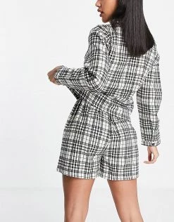 Wednesday's Girl Long Sleeve Pyjama Shirt And Shorts Set In Vintage Check For Women Beige Check -Wednesday's Girl Sales 2022 unnamed file 1586
