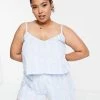 Wednesday's Girl Curve Cami And Shorts Pyjama Set In Sky Blue Print For Women Light Blue -Wednesday's Girl Sales 2022 unnamed file 1604