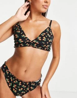 Wednesday's Girl Triangle Bra And Briefs Set In 90s Floral For Women Black Red Floral -Wednesday's Girl Sales 2022 unnamed file 1663