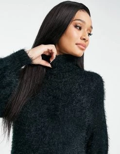 Wednesday's Girl Maternity Midi Jumper Dress In Chunky Knit For Women Dark Green -Wednesday's Girl Sales 2022 unnamed file 197