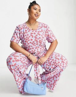 Wednesday's Girl Curve Relaxed Belted Jumpsuit In Bright Floral For Women Spring Floral 8 Wednesday's Girl Curve Relaxed Belted Jumpsuit In Bright Floral For Women Spring Floral -Wednesday's Girl Sales 2022 unnamed file 2