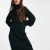 Wednesday's Girl Midi Jumper Dress In Chunky Knit For Women Dark Green -Wednesday's Girl Sales 2022 unnamed file 205