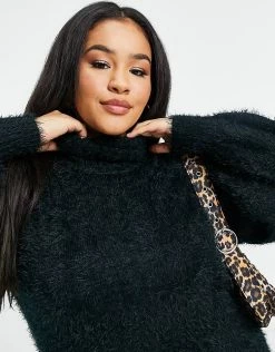 Wednesday's Girl Curve Midi Jumper Dress In Chunky Knit For Women Dark Green -Wednesday's Girl Sales 2022 unnamed file 212