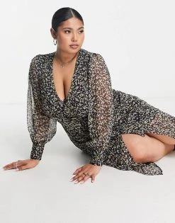 Wednesday's Girl Curve V-neck Midi Tea Dress In Dark Ditsy Floral For Women Black Ditsy 10 Wednesday's Girl Curve V-neck Midi Tea Dress In Dark Ditsy Floral For Women Black Ditsy -Wednesday's Girl Sales 2022 unnamed file 218